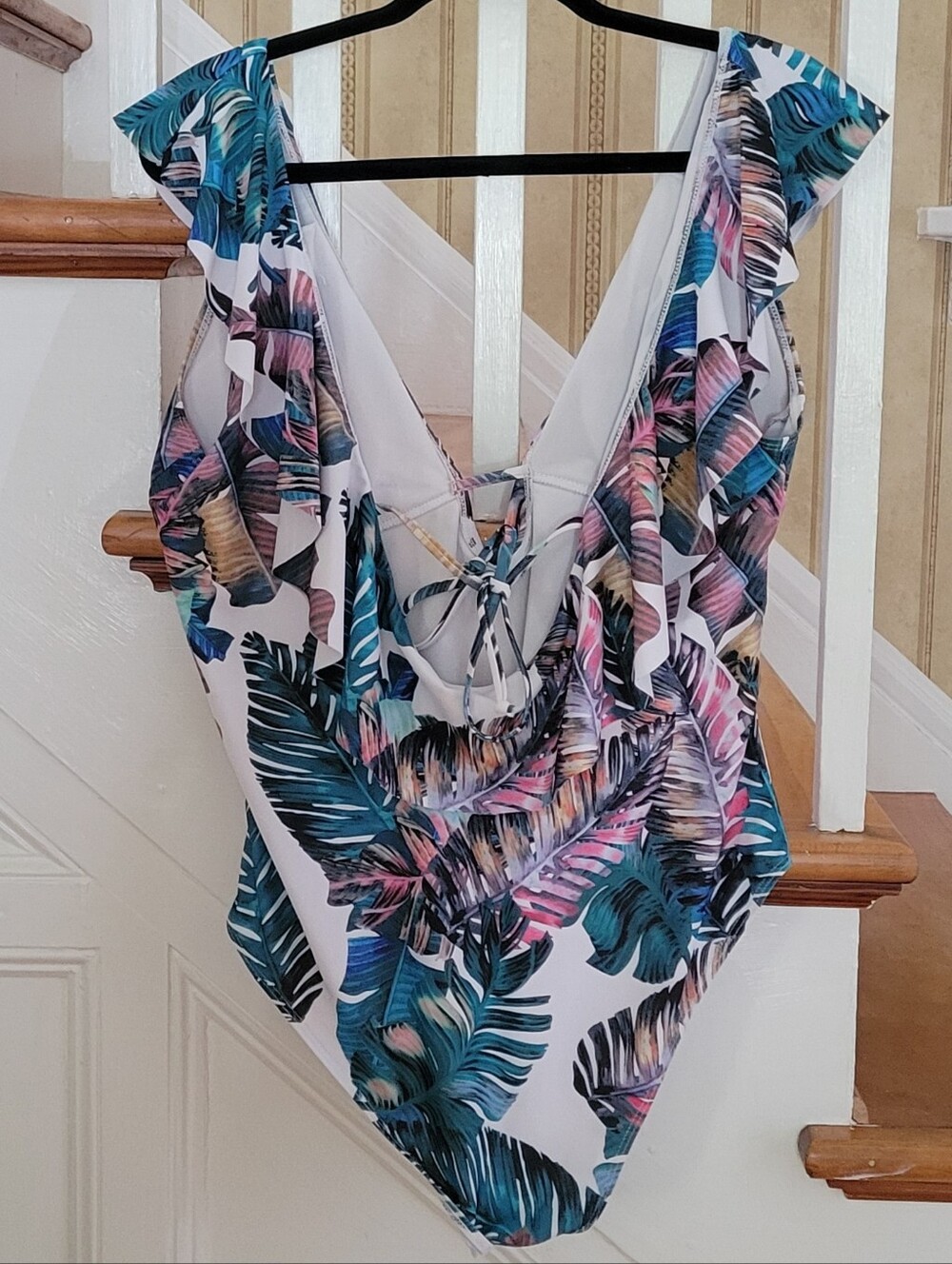 SPORLIKE One Piece Swimsuit Tropical Print Size XL - Picture 4 of 10